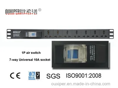 PDU de montaje en rack con 220 V/16 A/7 salidas ISO 10 A/1u/19